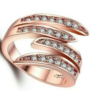 Rose Gold 18k Gold Swarovski Crystals Pave Ring
